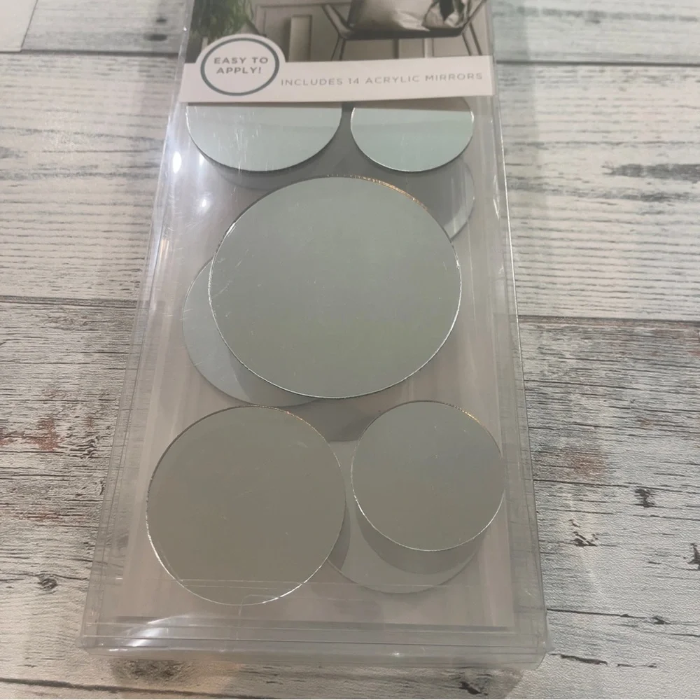 Blue Moon Studio 14 Easy to Apply Adhesive Acrylic Wall Decor Mirrors NIB